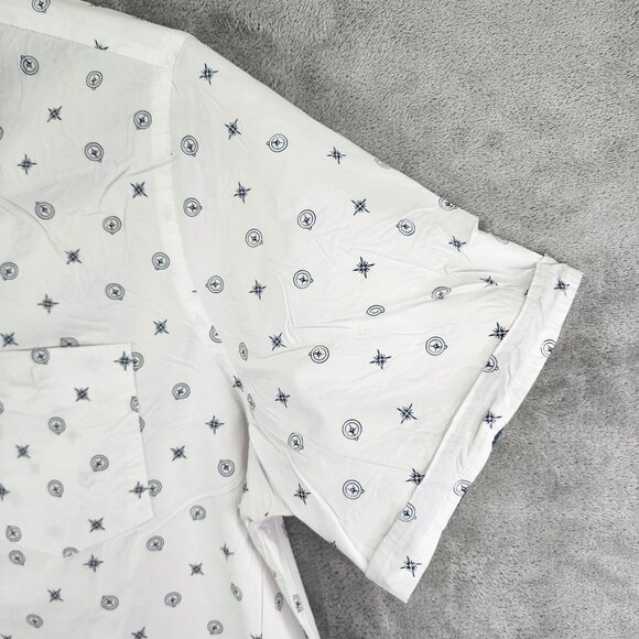 Mens Weatherproof Vintage Shirt White & Navy Short Sleeve Button Up Size XXL - Picture 5 of 12